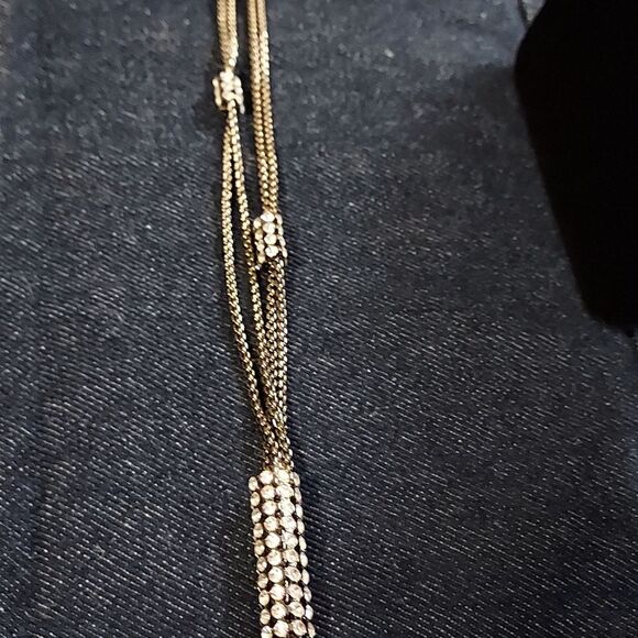 PARKLANE crystal necklace pendant tassel necklace hematite - Picture 5 of 11